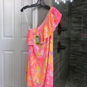 Lilly Pulitzer off the shoulder mini dress!